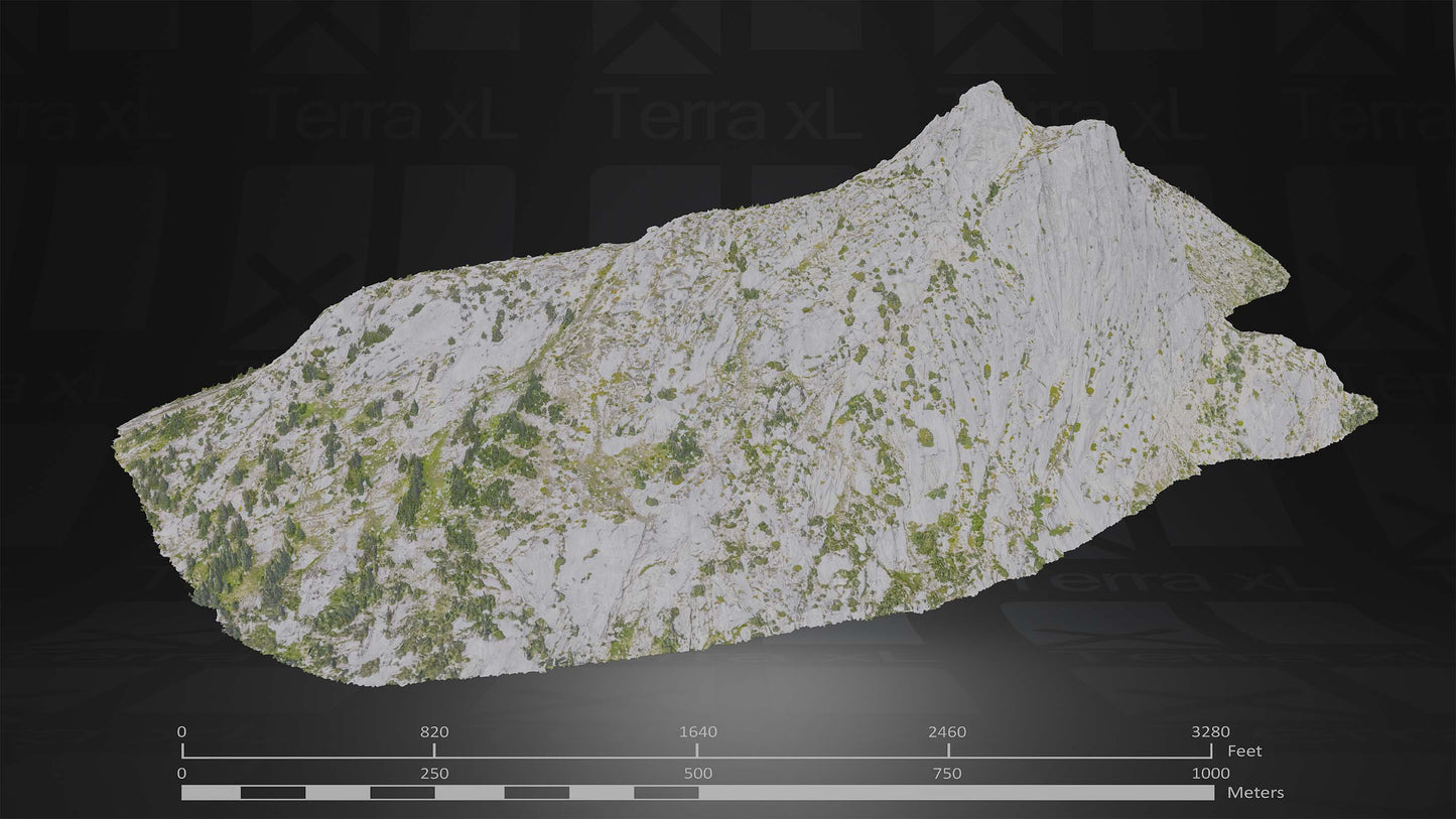 Mountain 3 XL 3D render of photogrammetry scan mountain terrain model