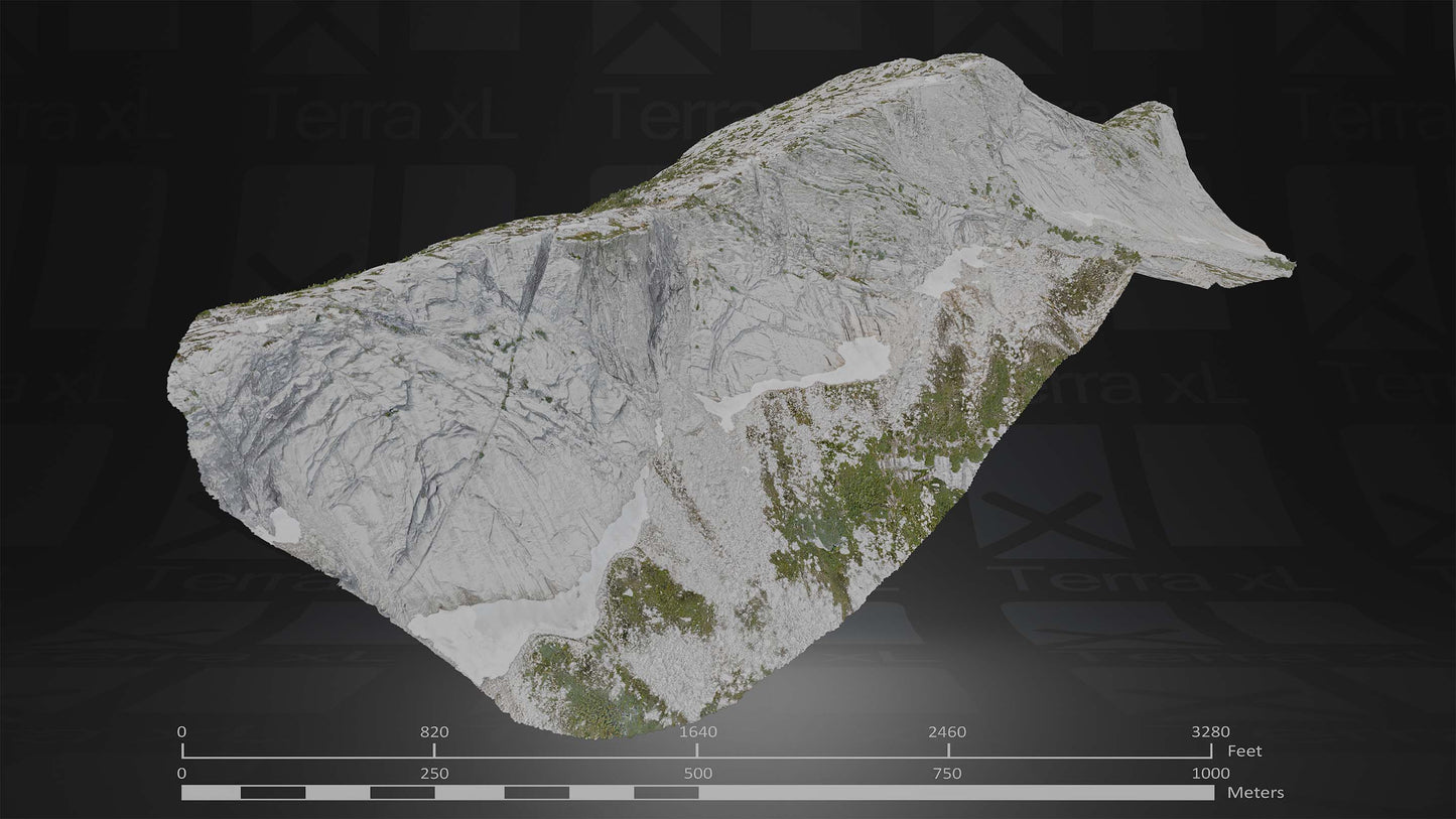 Ridgeline 2 XL 3D render of photogrammetry scan mountain terrain model