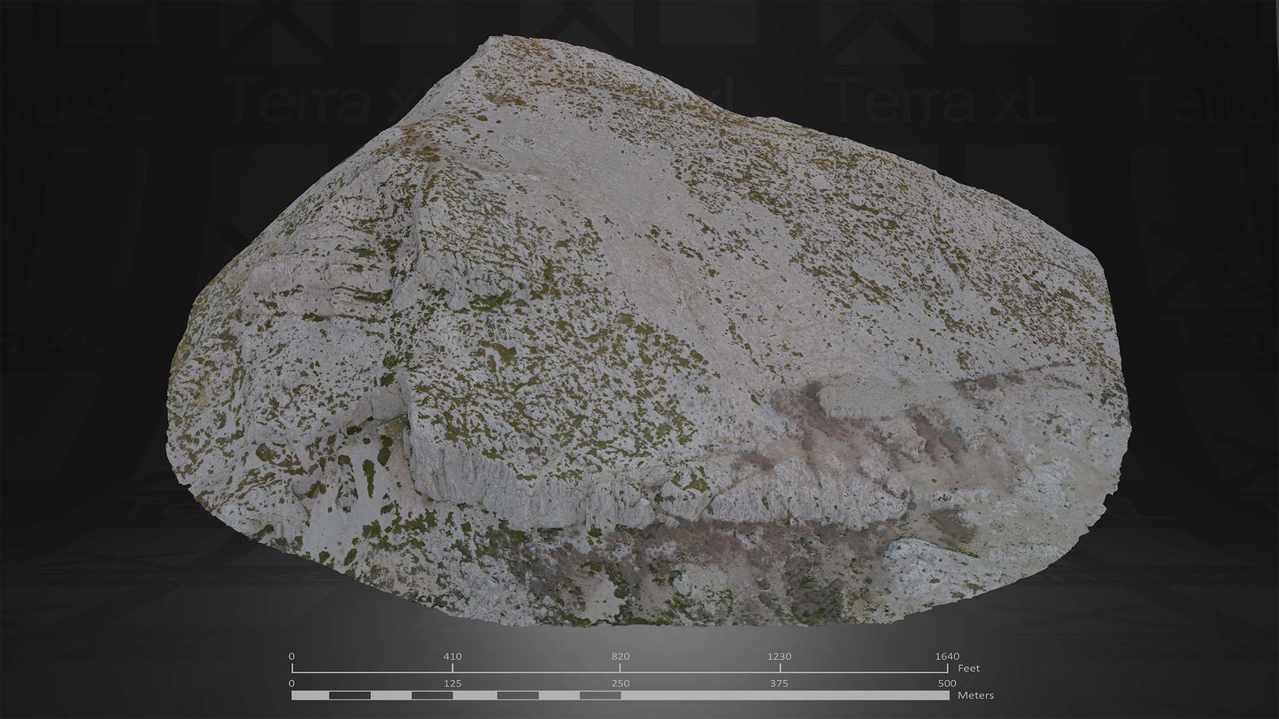 Bluffs 4 XL 3D render of photogrammetry scan mountain terrain model