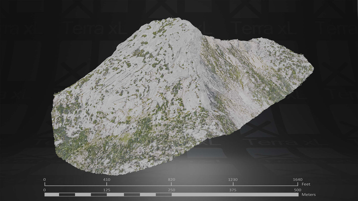 Bluffs 2 L 3D render of photogrammetry scan mountain terrain model