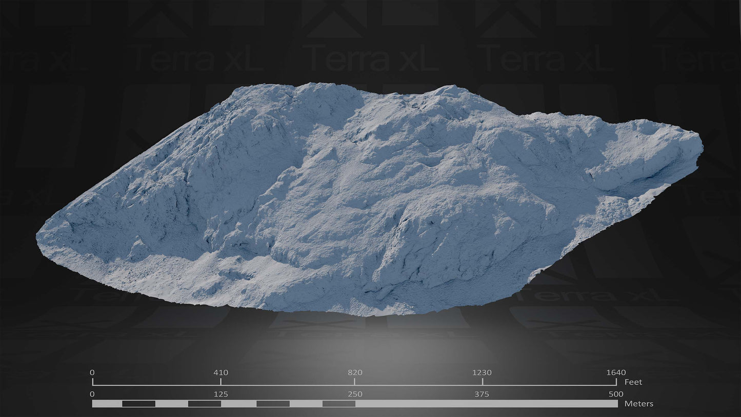 Outcrop 3 L 3D render of photogrammetry scan mountain terrain model