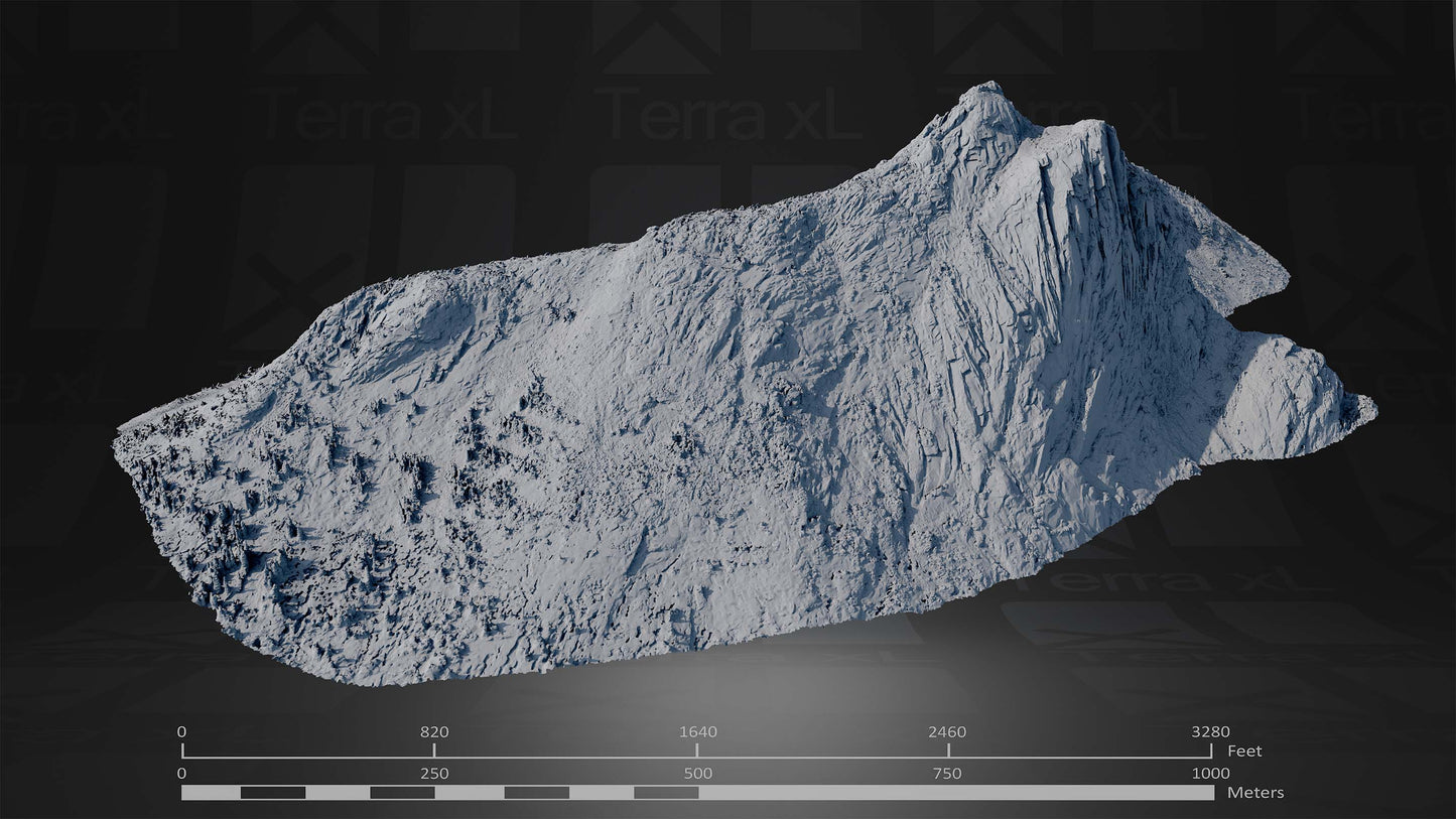 Mountain 3 XL 3D render of photogrammetry scan mountain terrain model