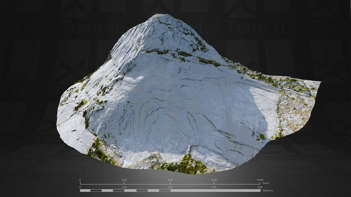 Mountain 4 XL 3D render of photogrammetry scan mountain terrain model