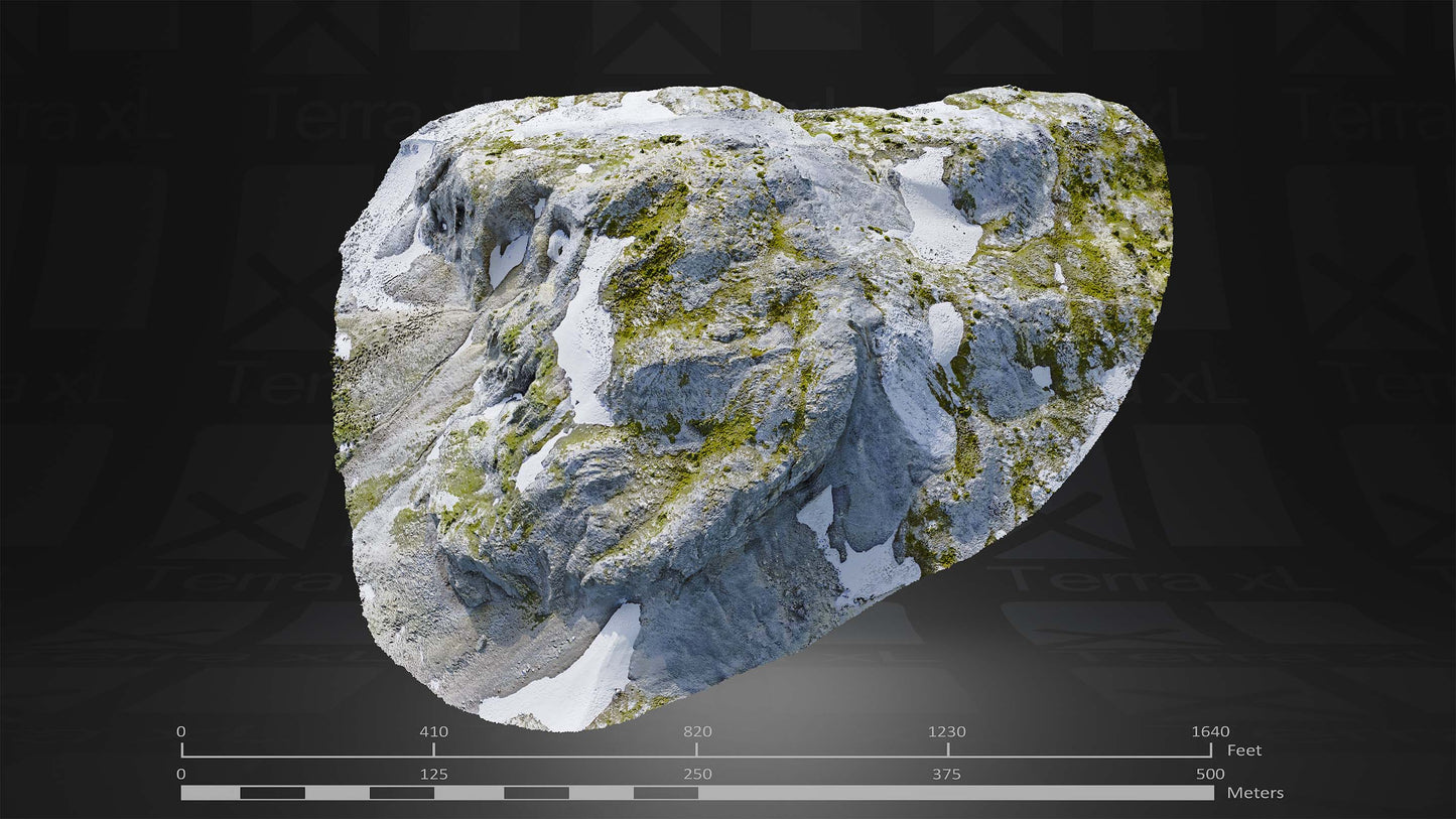 Mountain 1 XL 3D render of photogrammetry scan mountain terrain model