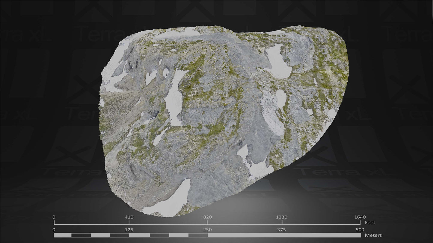 Mountain 1 XL 3D render of photogrammetry scan mountain terrain model