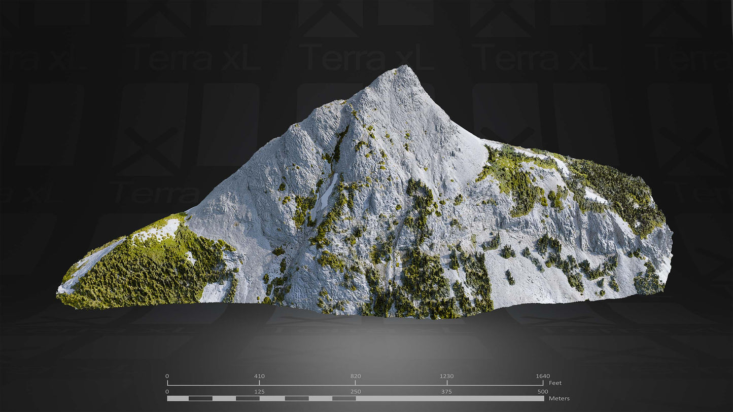Mountain 1 XL 3D render of photogrammetry scan mountain terrain model