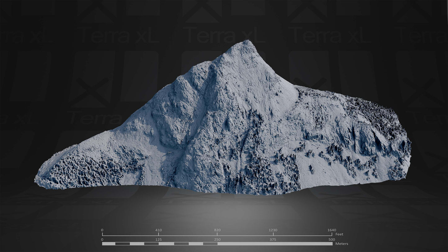 Mountain 1 XL 3D render of photogrammetry scan mountain terrain model
