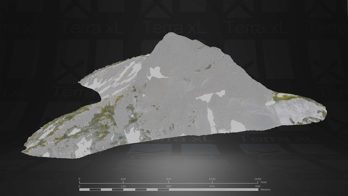 Mountain 1 XL 3D render of photogrammetry scan mountain terrain model