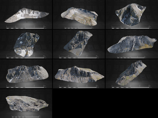 Spring in Central Greece Full Collection 3D render of photogrammetry scan mountain terrain model