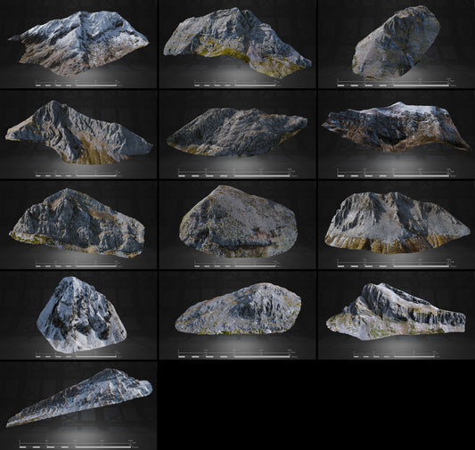 Winter In Northern Spain Full Collection 3D render of photogrammetry scan mountain terrain model