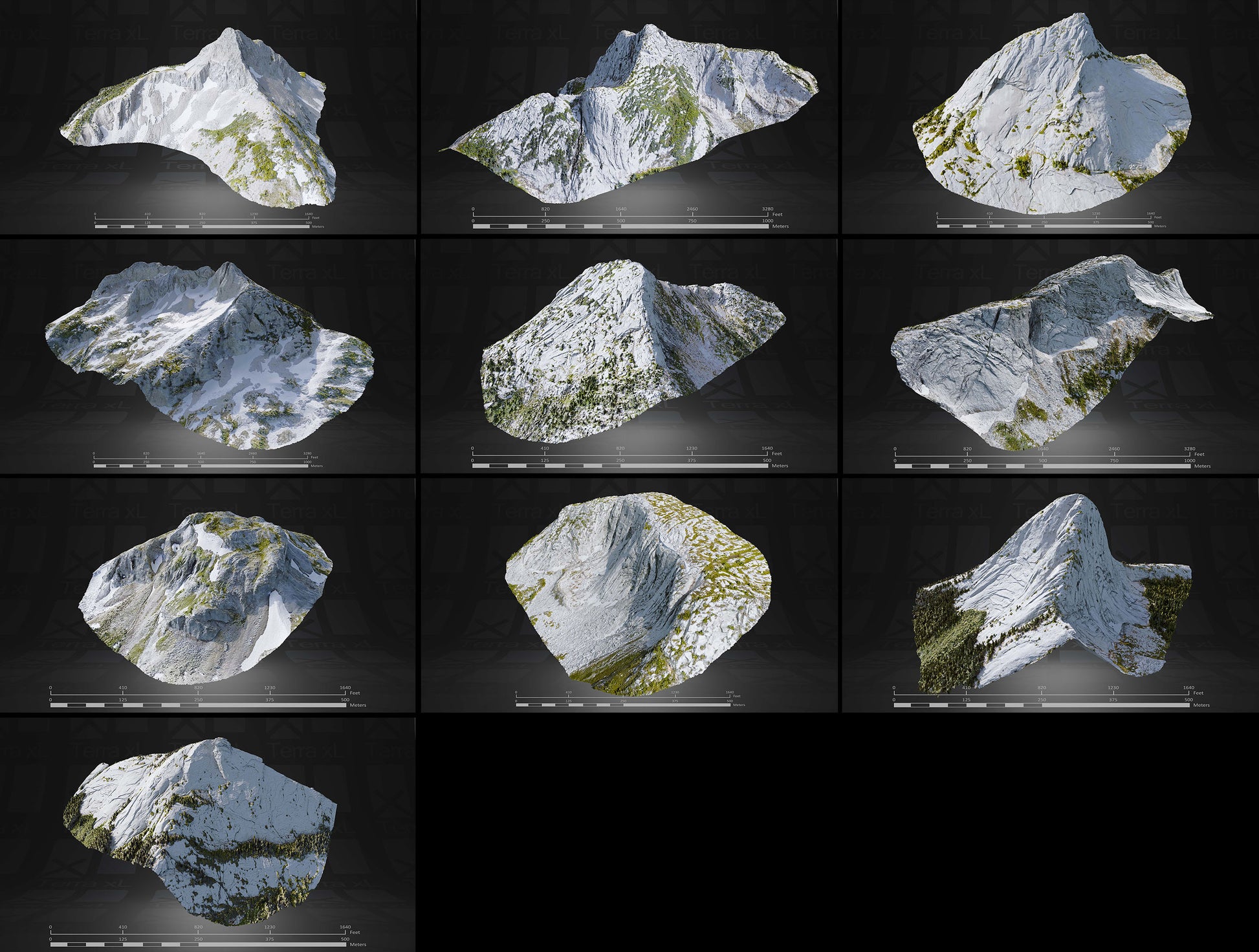 Summer in the Cascades Full Collection 3D render of photogrammetry scan mountain terrain model