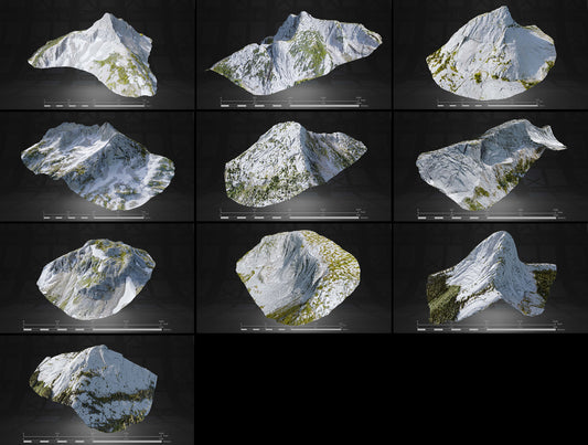 Summer in the Cascades Full Collection 3D render of photogrammetry scan mountain terrain model