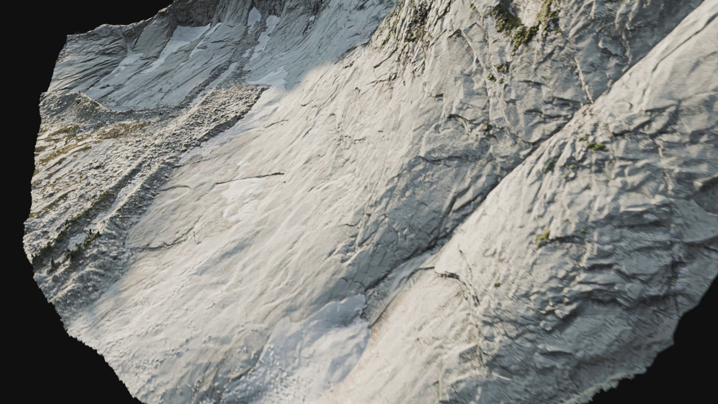 3D animation of various mountain and terrain photogrammetry scans. 