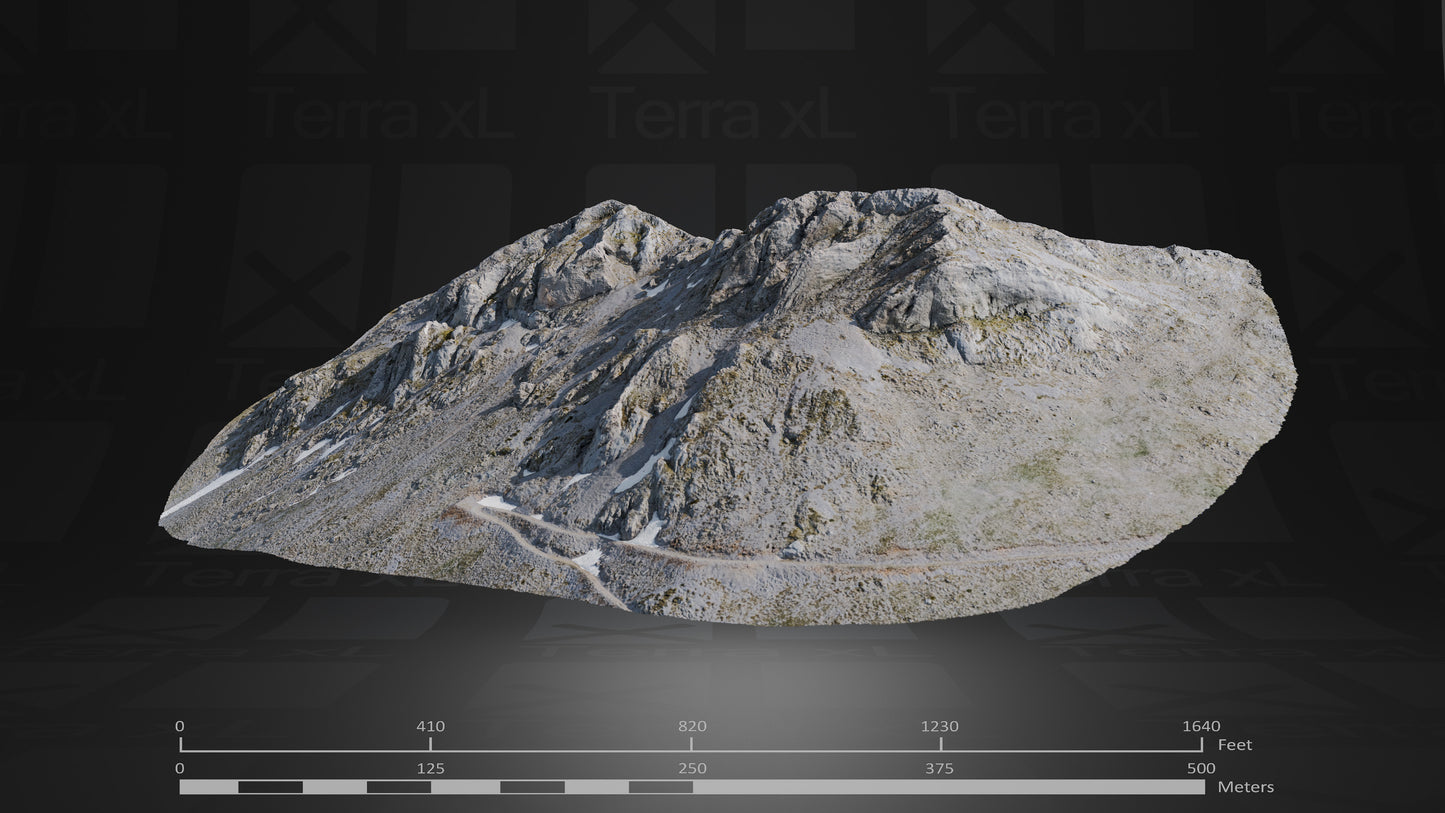 Bluffs 4 L 3D render of photogrammetry scan mountain terrain model