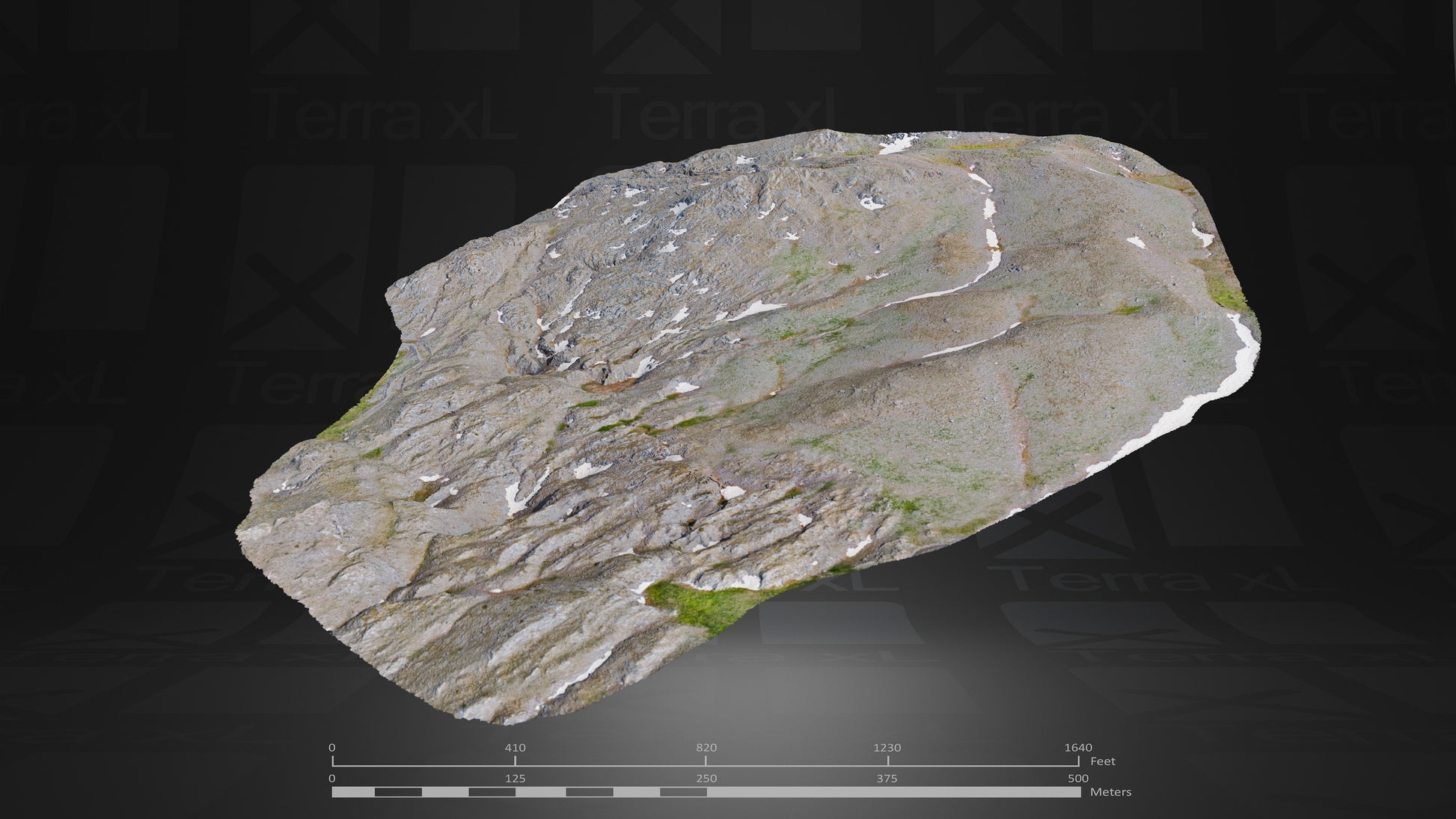 Basin 2 XL 3D render of photogrammetry scan mountain terrain model