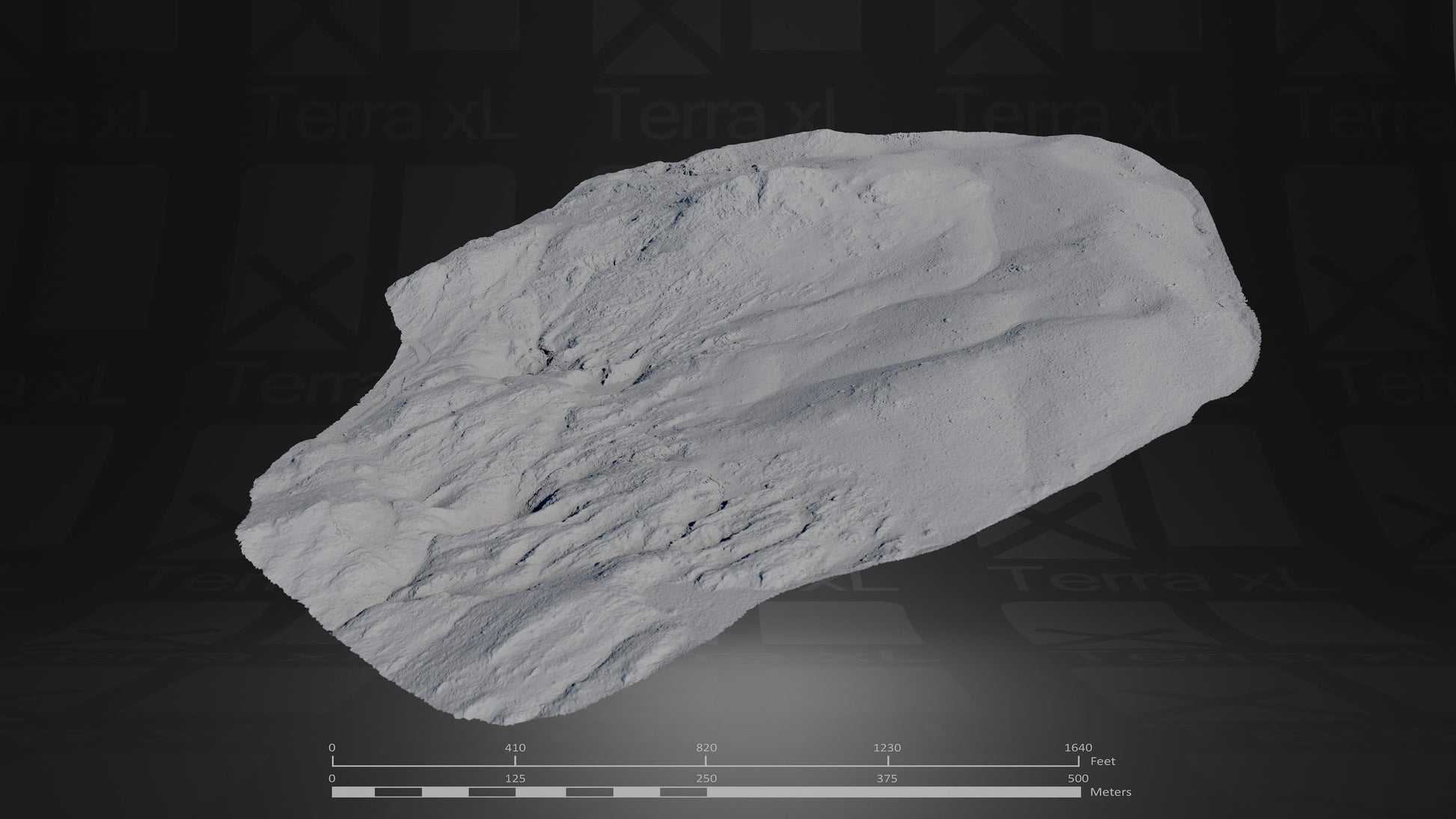 Basin 2 XL 3D render of photogrammetry scan mountain terrain model