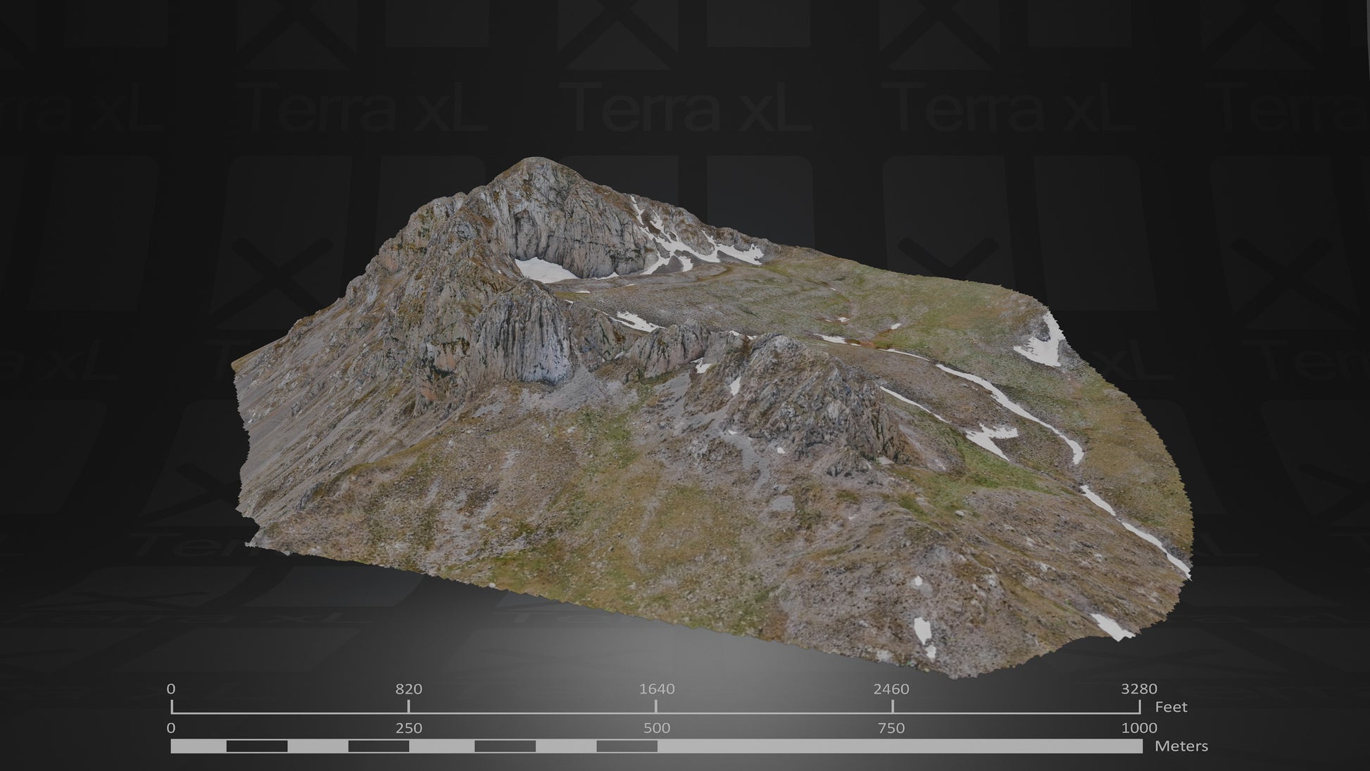 Full Mountain 1 XXL 3D render of photogrammetry scan mountain terrain model