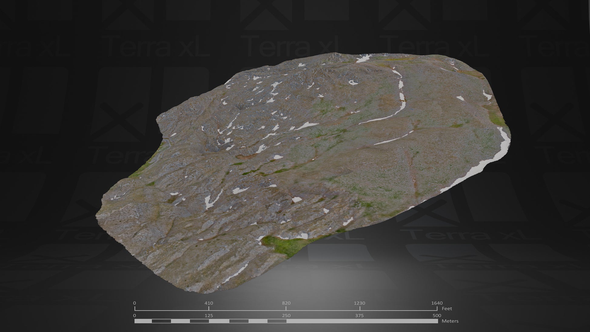 Basin 2 XL 3D render of photogrammetry scan mountain terrain model