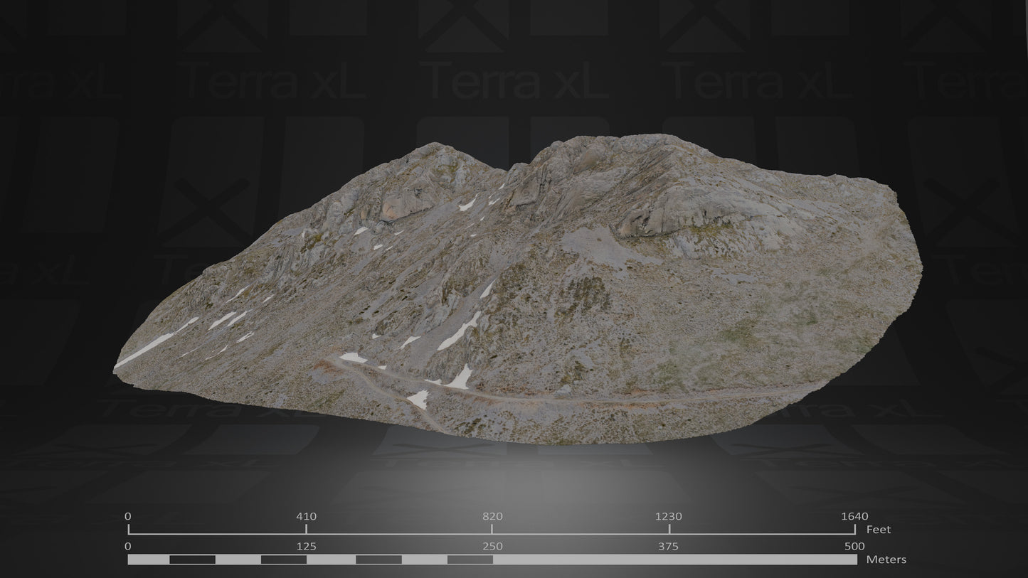 Bluffs 4 L 3D render of photogrammetry scan mountain terrain model