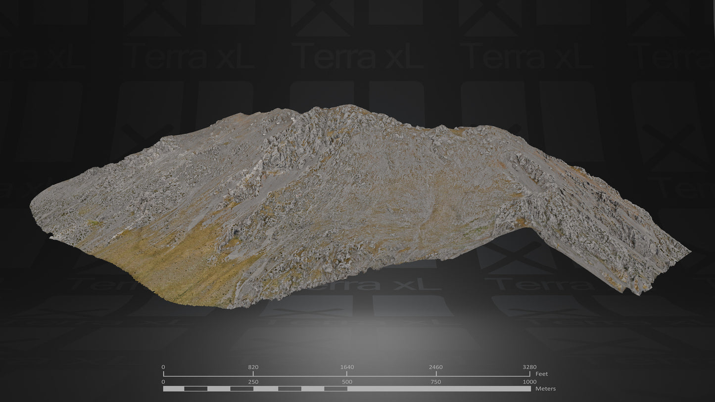 Ridgeline 1 XXL 3D render of photogrammetry scan mountain terrain model