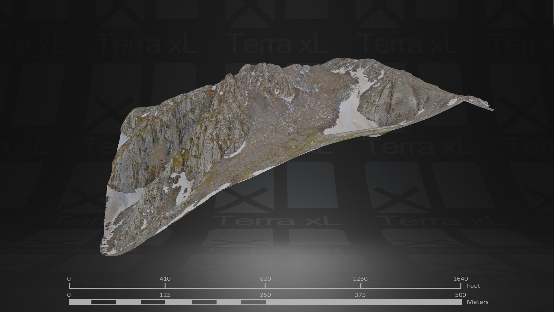 Bluffs 1 L 3D render of photogrammetry scan mountain terrain model