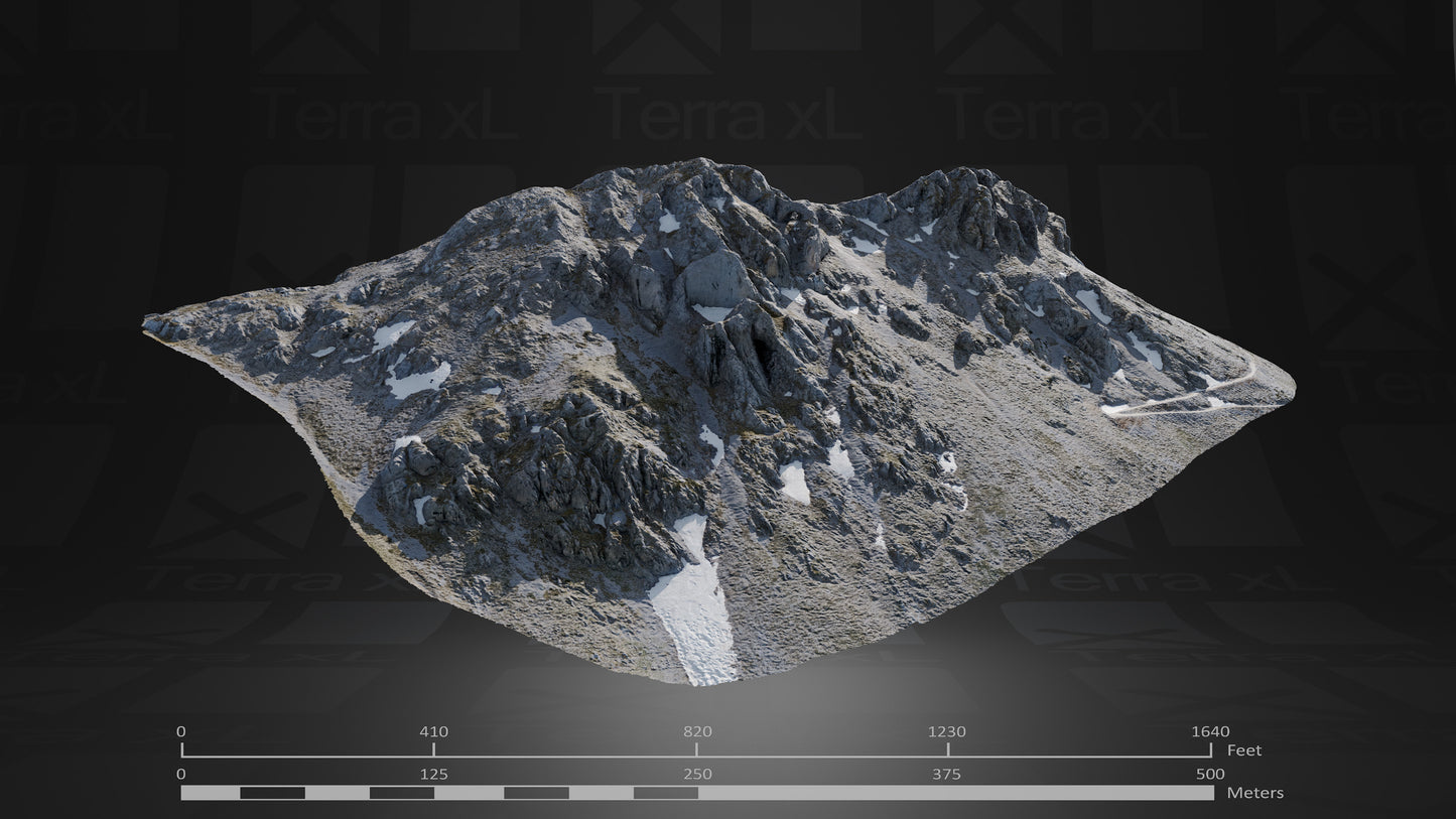 Bluffs 4 L 3D render of photogrammetry scan mountain terrain model