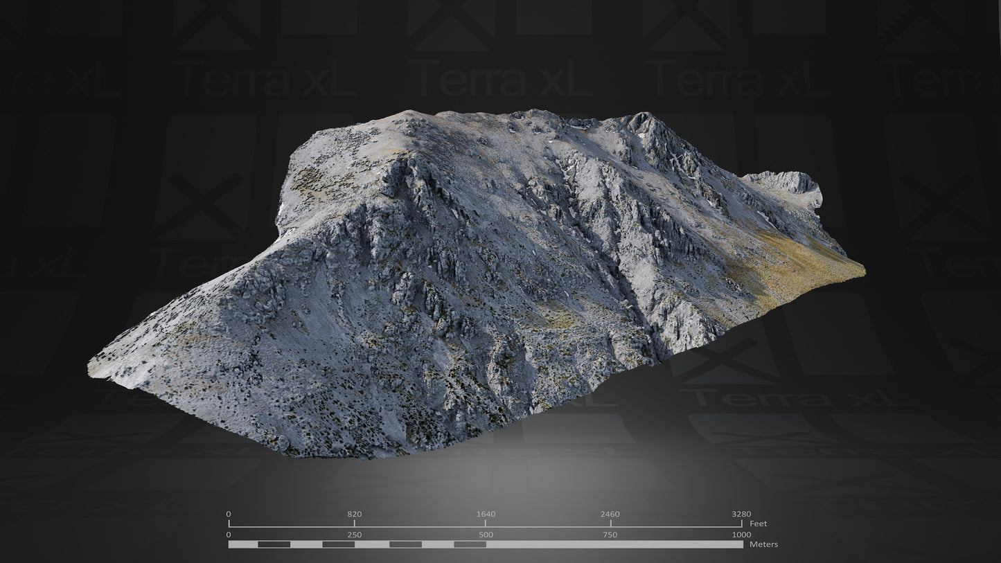 Ridgeline 1 XXL 3D render of photogrammetry scan mountain terrain model