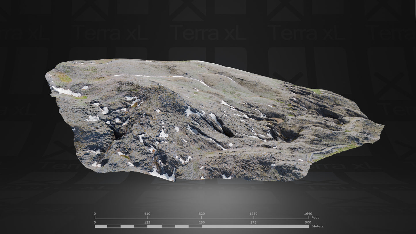 Basin 2 XL 3D render of photogrammetry scan mountain terrain model
