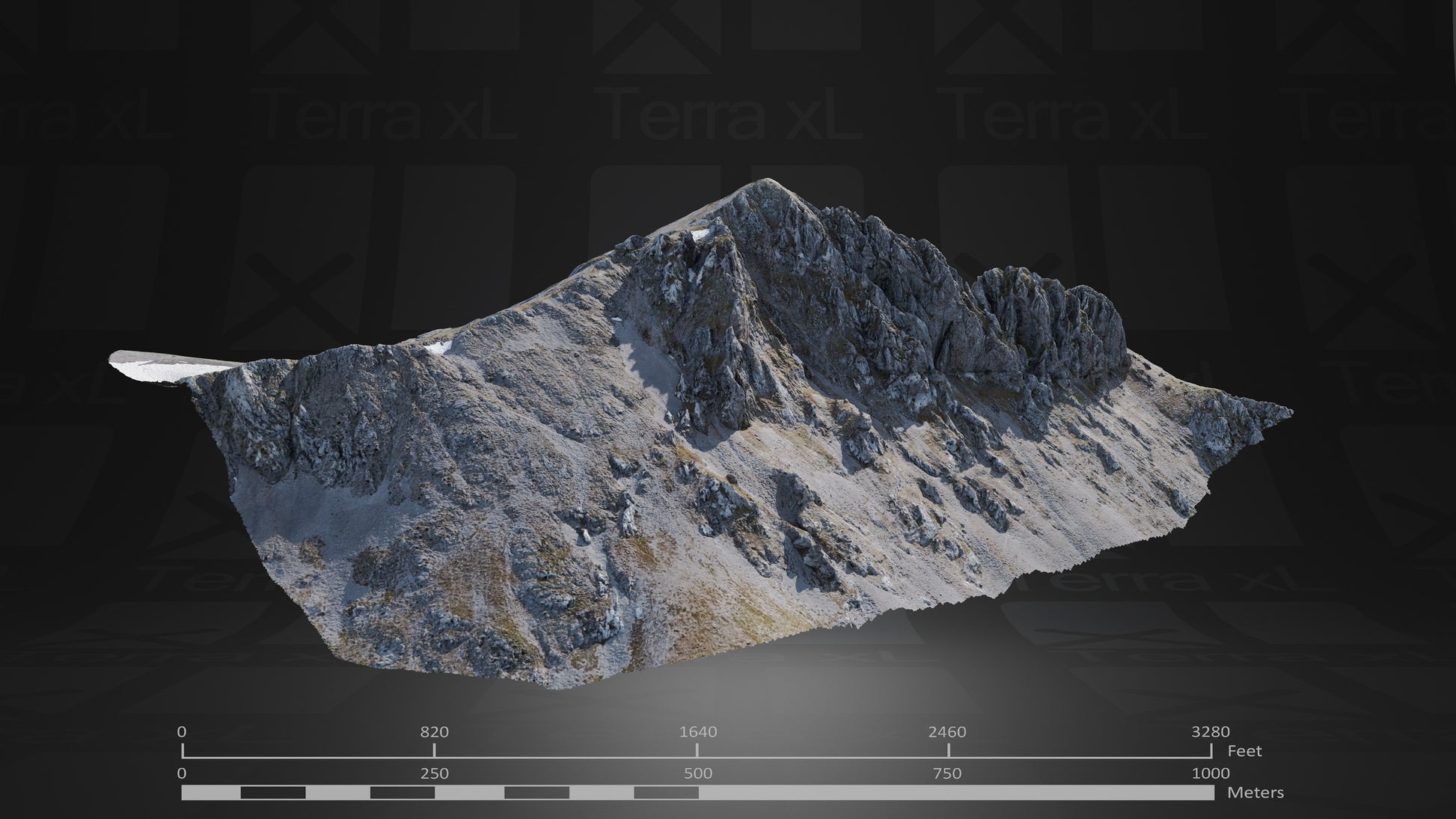 Full Mountain 1 XXL 3D render of photogrammetry scan mountain terrain model