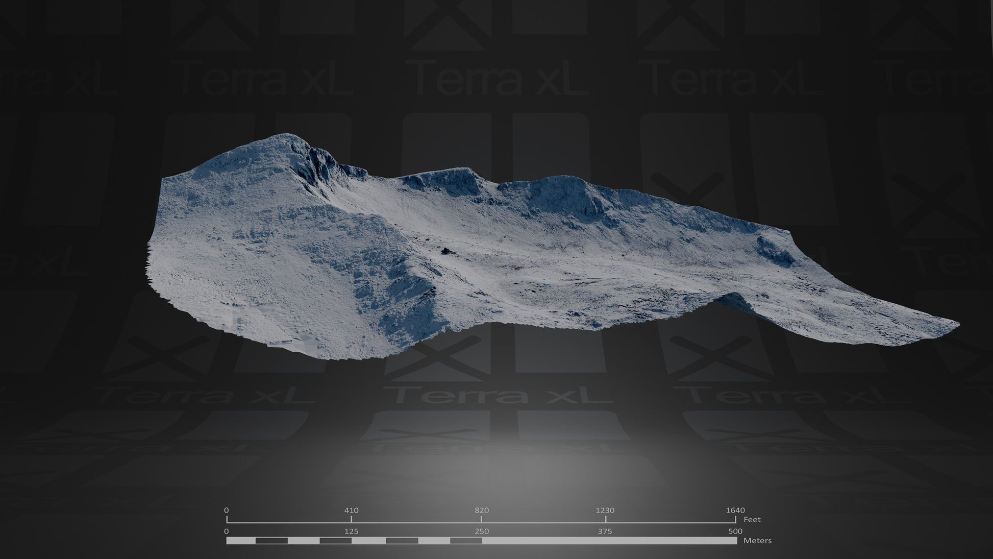 Basin 1 XL 3D render of photogrammetry scan mountain terrain model