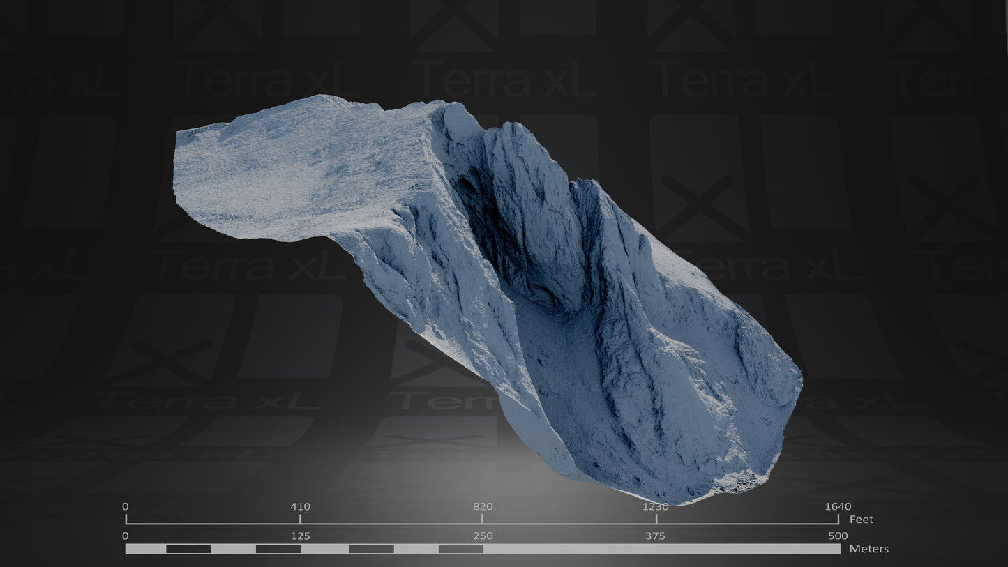 Bluffs 1 L 3D render of photogrammetry scan mountain terrain model