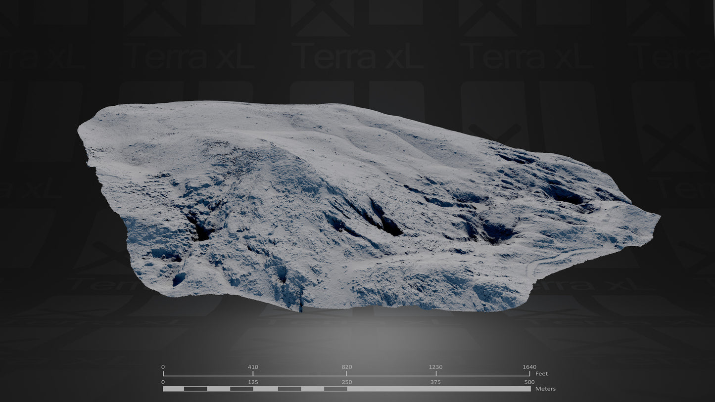 Basin 2 XL 3D render of photogrammetry scan mountain terrain model