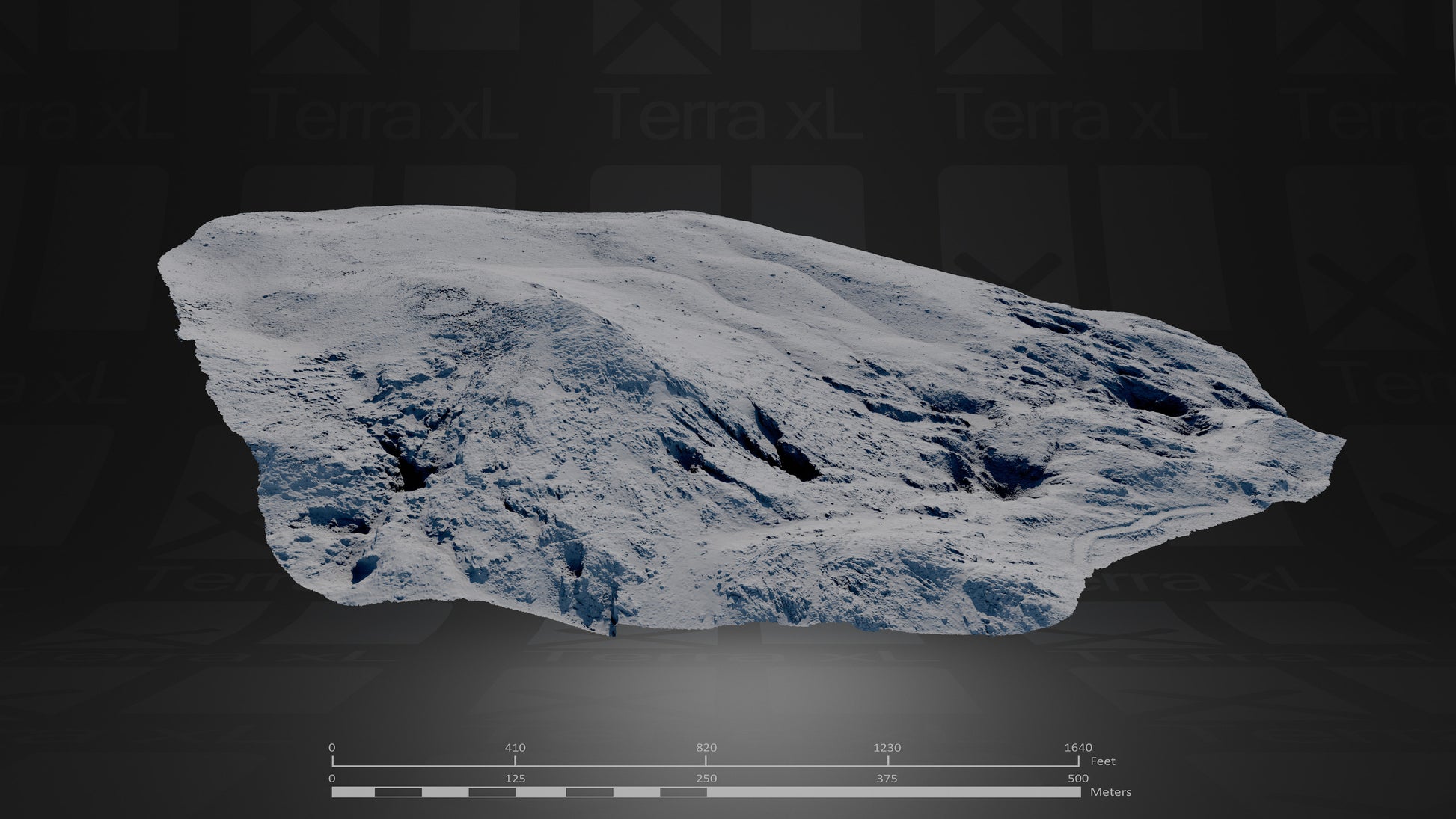 Basin 2 XL 3D render of photogrammetry scan mountain terrain model