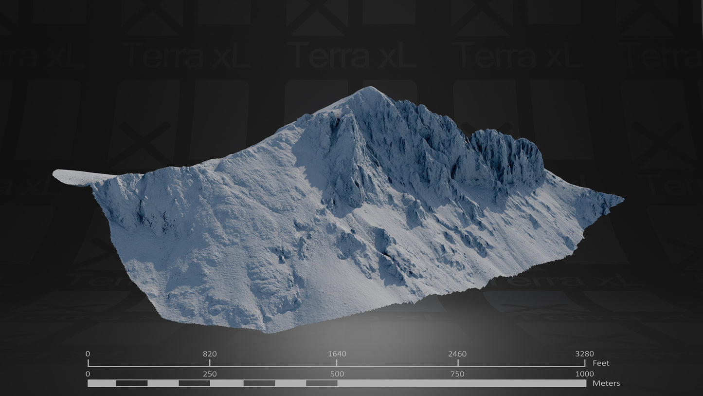 Full Mountain 1 XXL 3D render of photogrammetry scan mountain terrain model