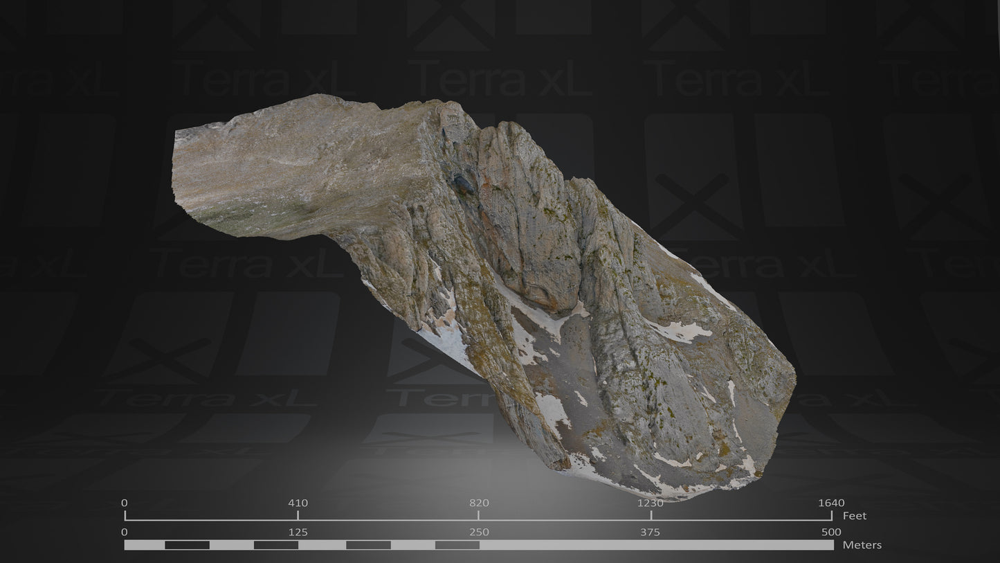Bluffs 1 L 3D render of photogrammetry scan mountain terrain model