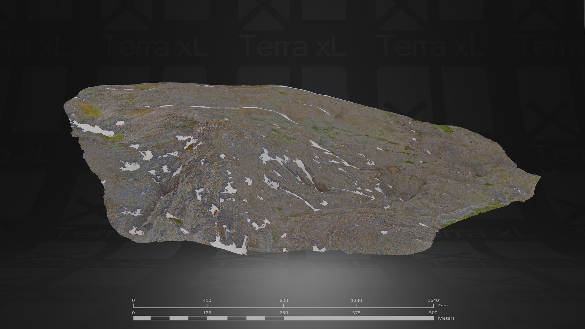 Basin 2 XL 3D render of photogrammetry scan mountain terrain model