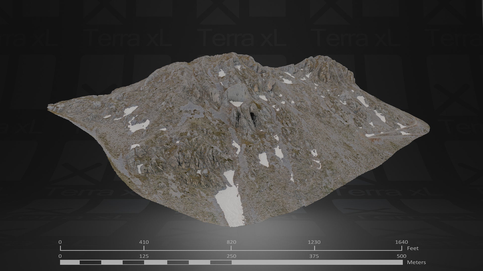 Freebie Pack 3D render of photogrammetry scan mountain terrain model