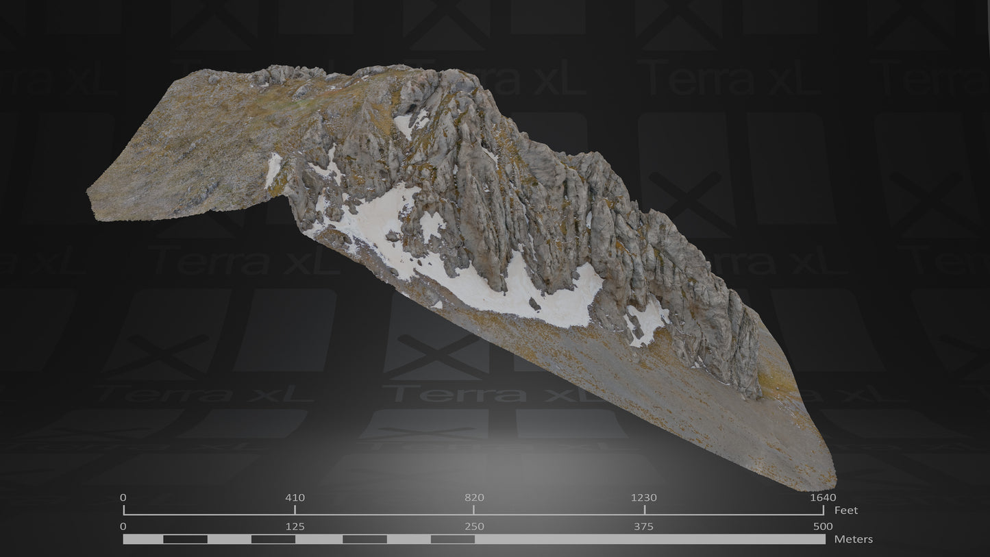 Bluffs 3 L 3D render of photogrammetry scan mountain terrain model