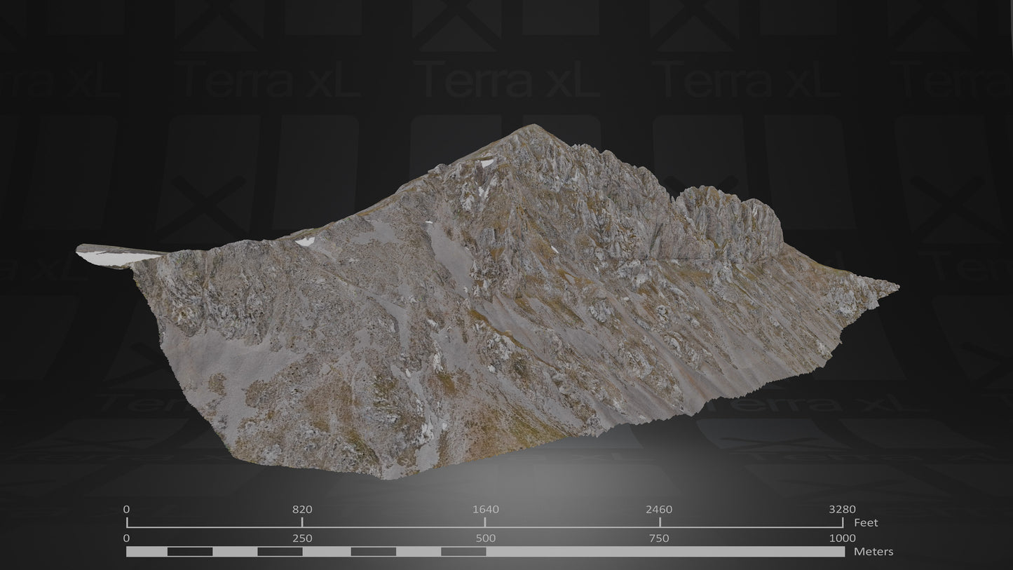 Full Mountain 1 XXL 3D render of photogrammetry scan mountain terrain model