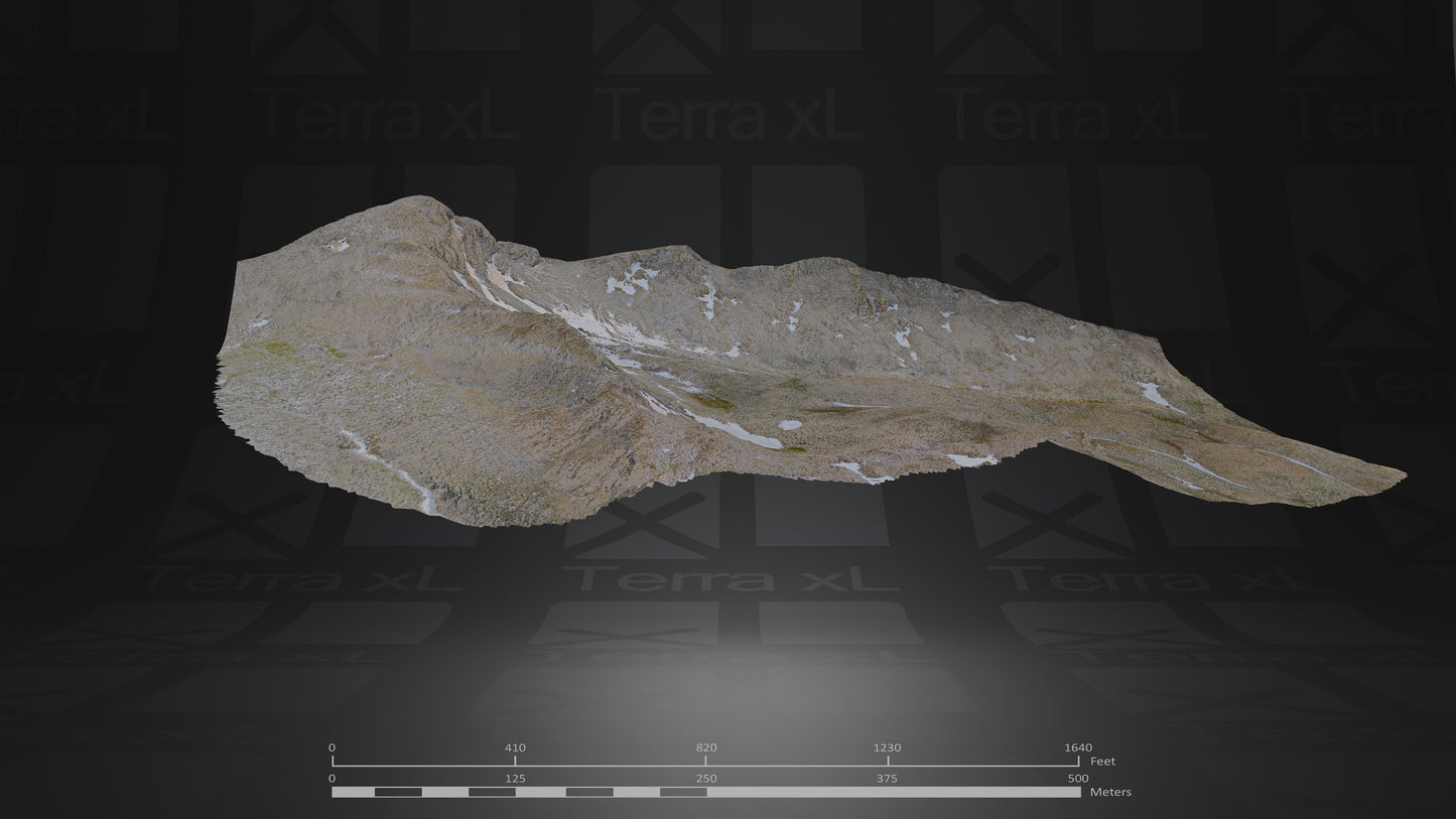 Basin 1 XL 3D render of photogrammetry scan mountain terrain model