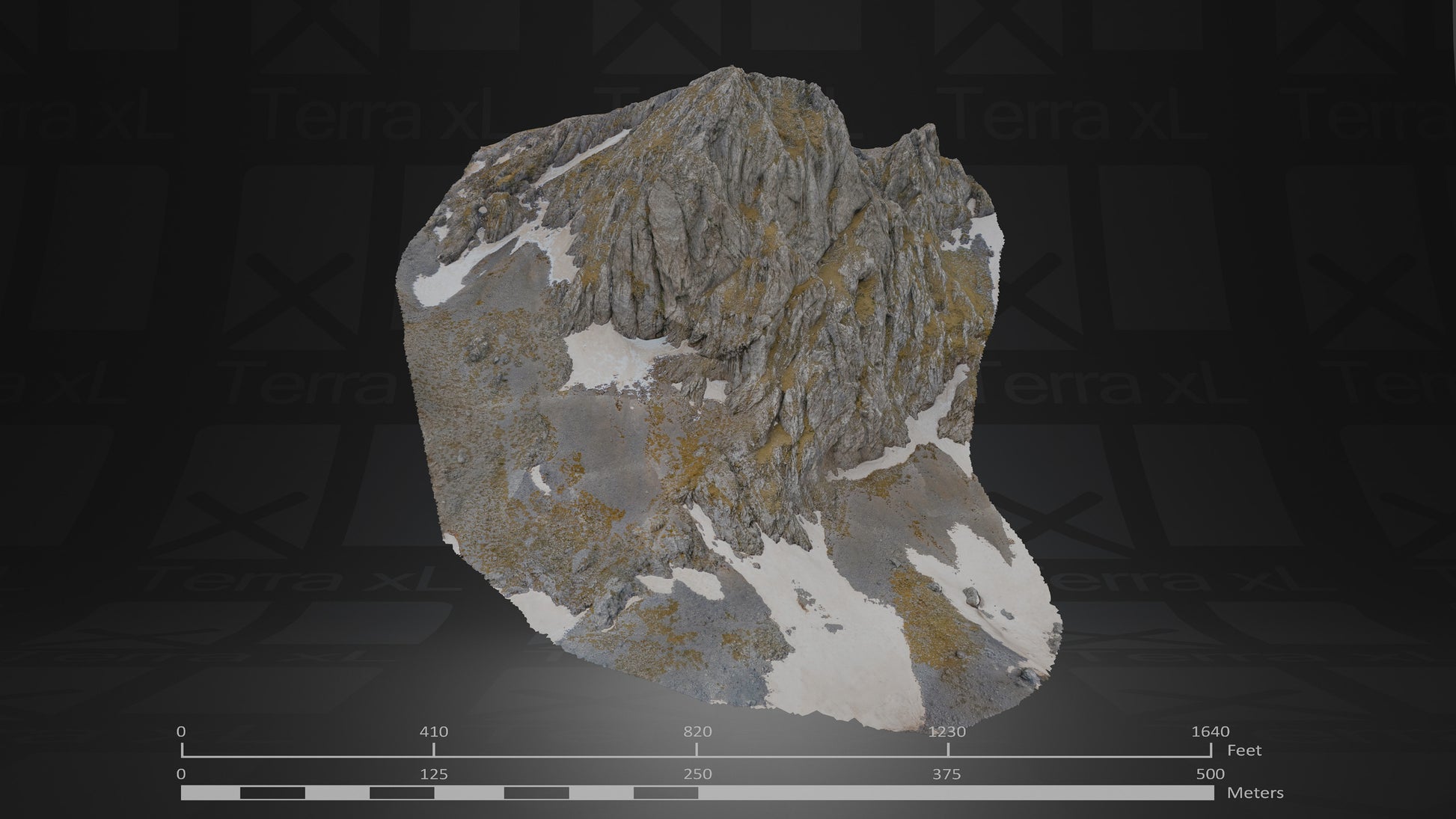 Bluffs 2 L 3D render of photogrammetry scan mountain terrain model