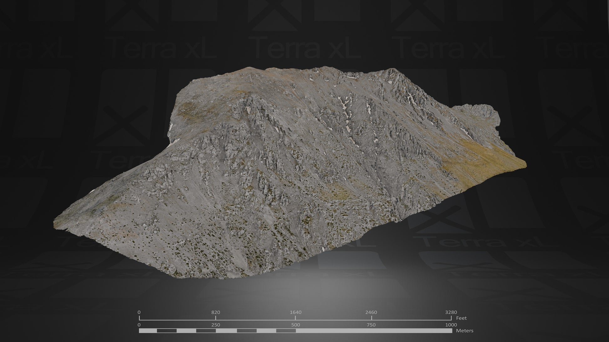 Ridgeline 1 XXL 3D render of photogrammetry scan mountain terrain model