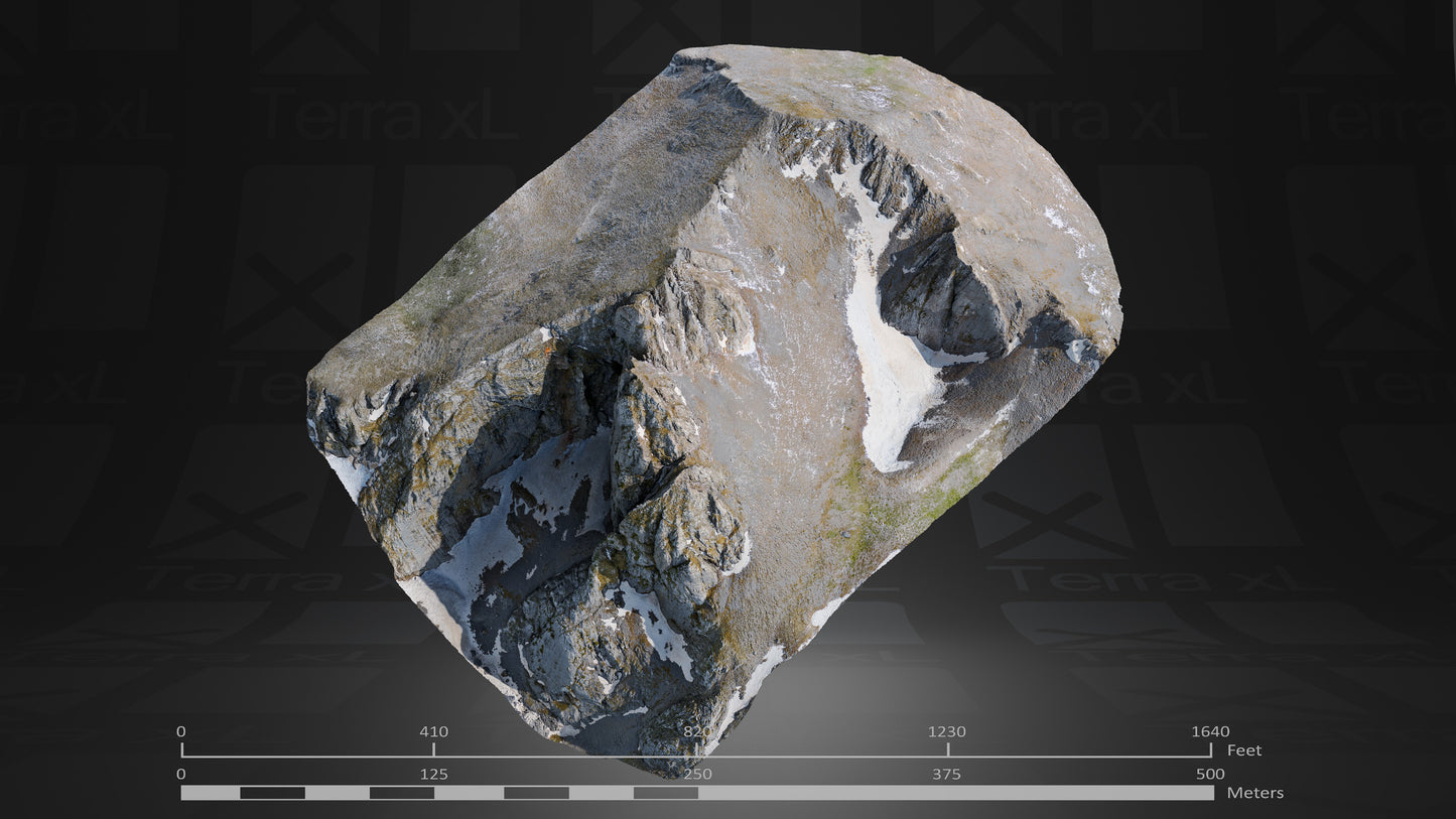 Bluffs 1 L 3D render of photogrammetry scan mountain terrain model