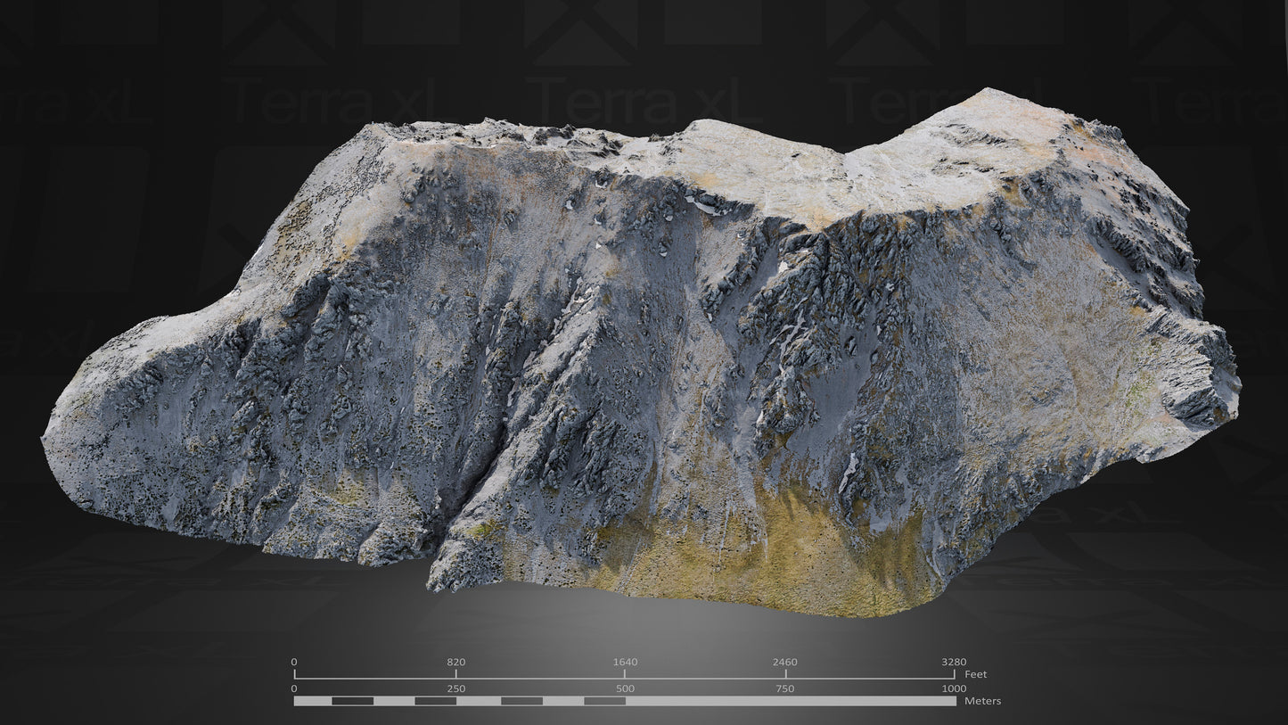 Ridgeline 1 XXL 3D render of photogrammetry scan mountain terrain model