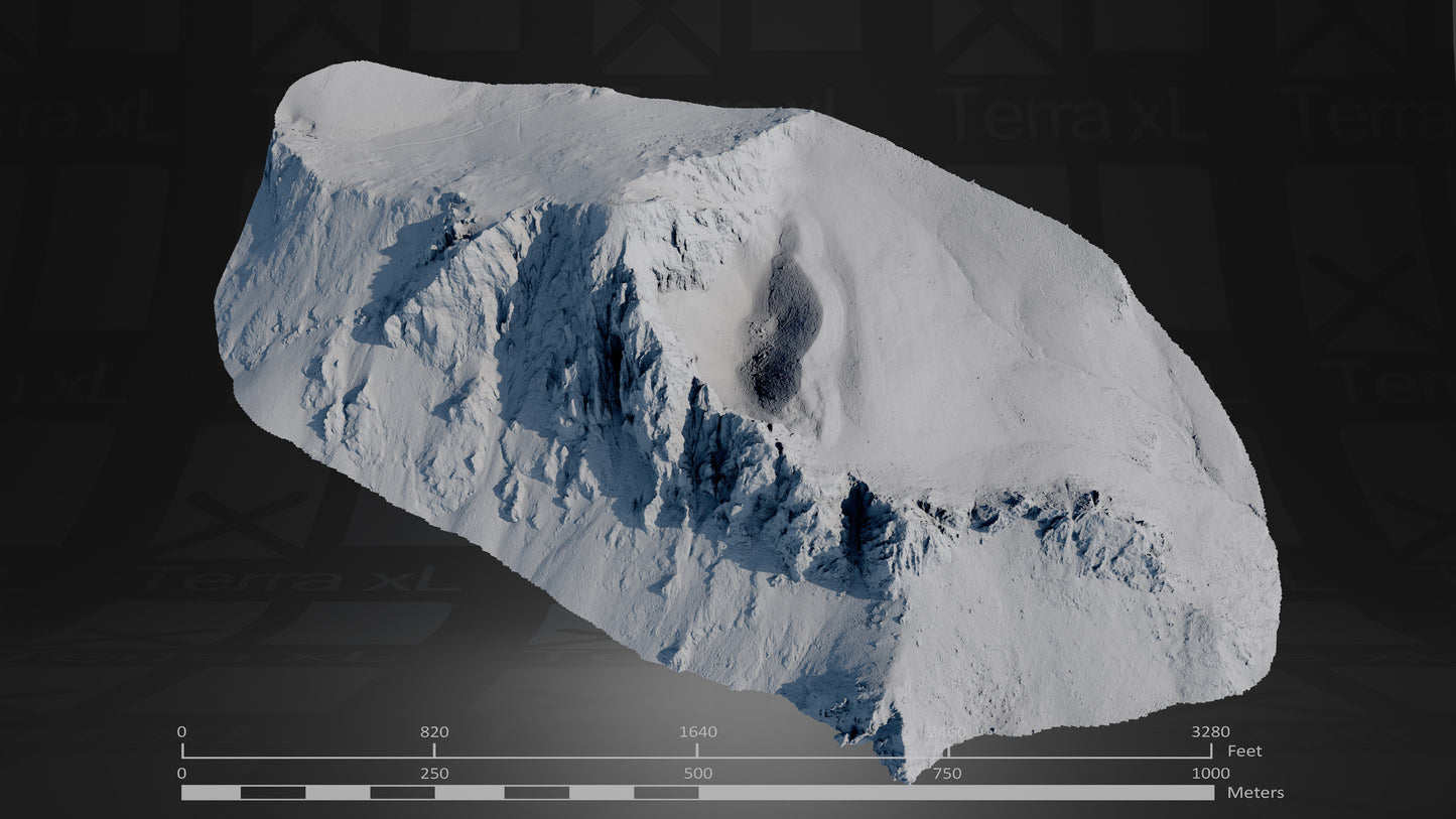 Full Mountain 1 XXL 3D render of photogrammetry scan mountain terrain model