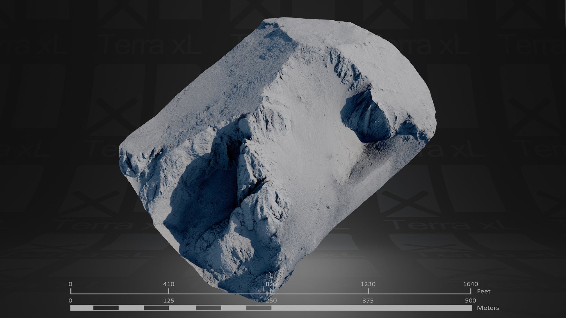 Bluffs 1 L 3D render of photogrammetry scan mountain terrain model