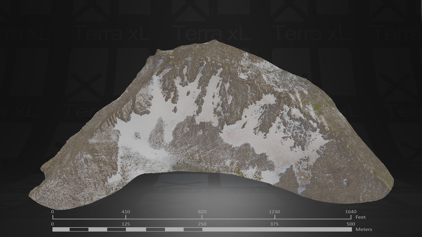 Half Ridgeline 1 L 3D render of photogrammetry scan mountain terrain model