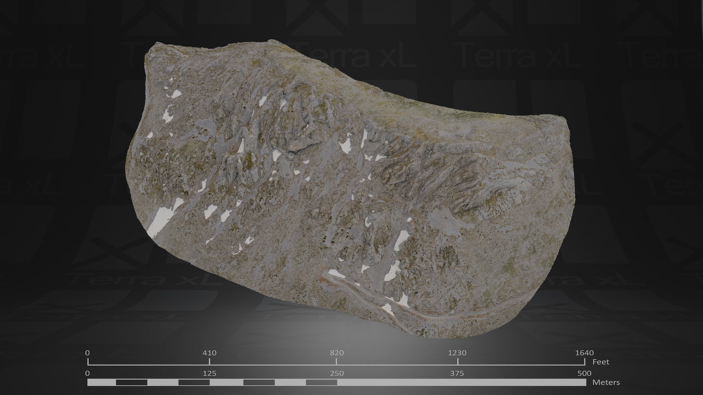Bluffs 4 L 3D render of photogrammetry scan mountain terrain model