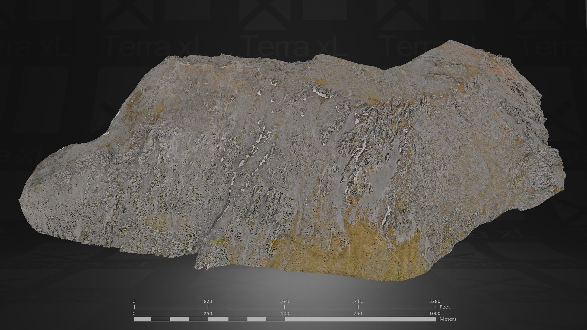 Ridgeline 1 XXL 3D render of photogrammetry scan mountain terrain model