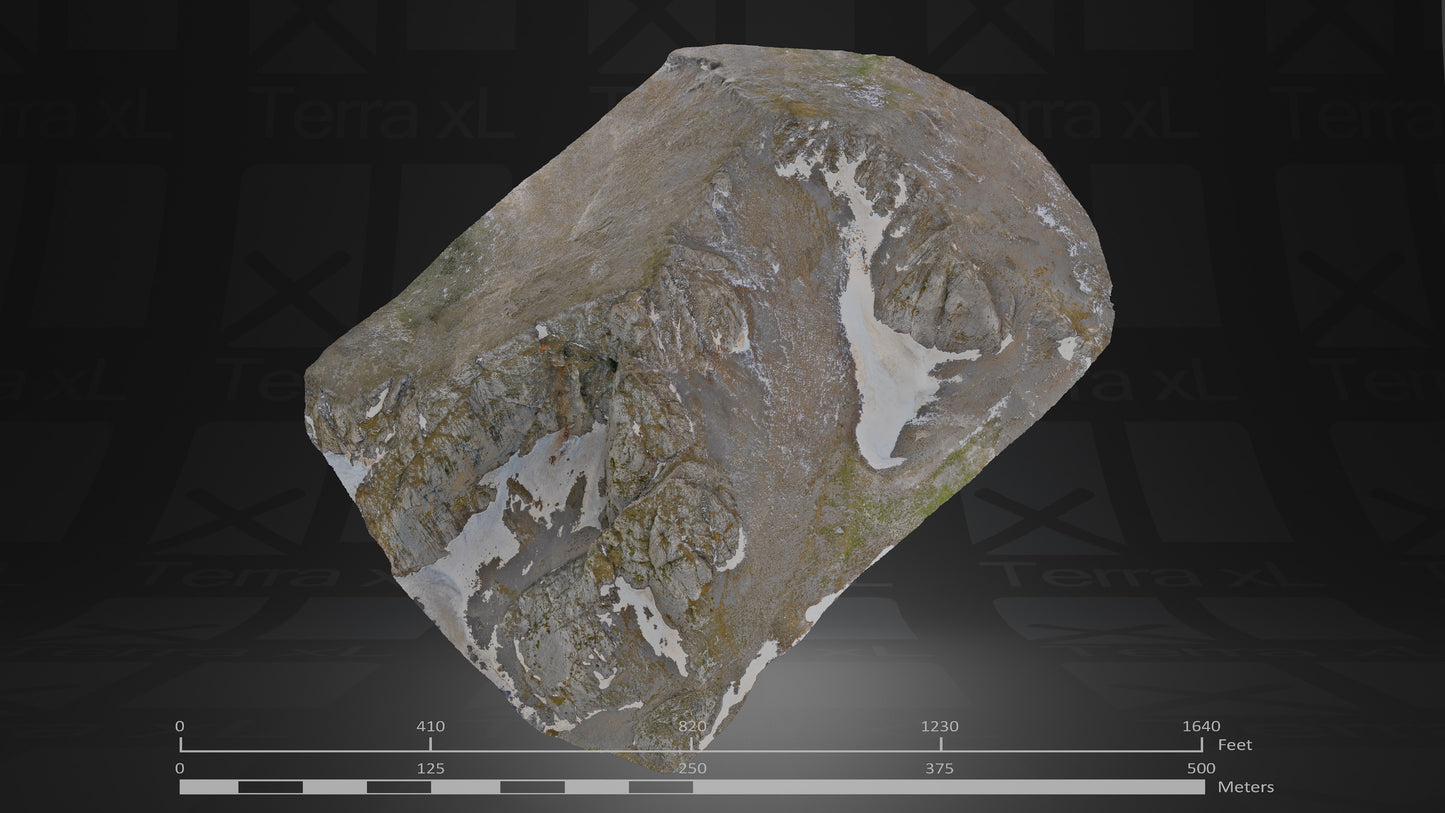 Bluffs 1 L 3D render of photogrammetry scan mountain terrain model